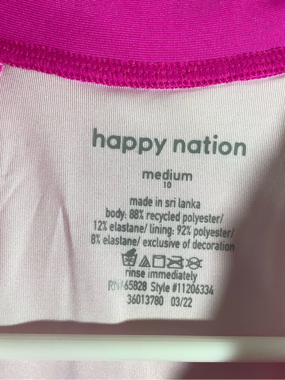 Happy Nation Simsuit Fir Tweens Long-Sleeve Pink One-Piece Rash Guard - Picture 7 of 7